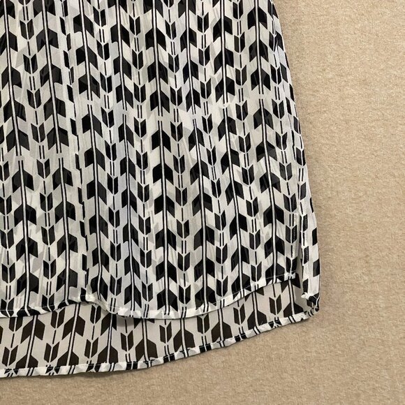 Collective Concepts Blouse Women's XS Black & White Sheer Sleeveless - Picture 4 of 12
